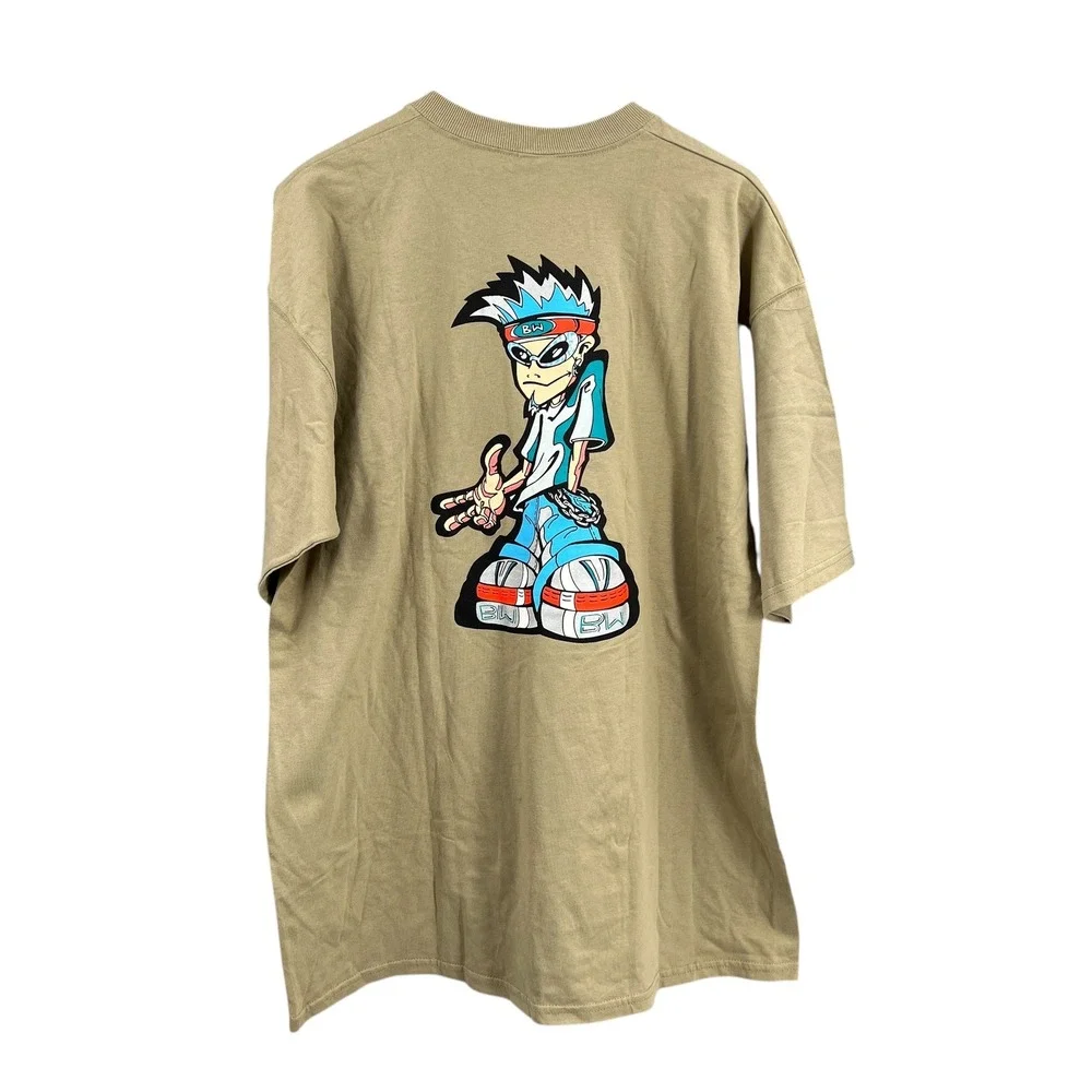 Vintage Y2K Big's‎ World Cartoon Graphic T-Shirt Lofteez Tag Glitter Print XL